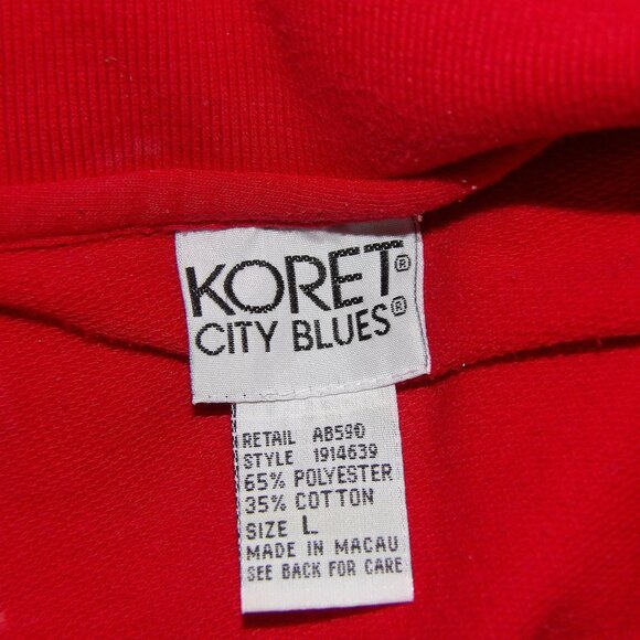 Vintage Koret City Blue Red Patchwork Shirt Ladies Size Large - Picture 3 of 3